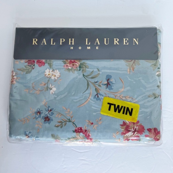 RALPH LAUREN Yvette Blue Floral Twin Fitted Sheet - Picture 1 of 2
